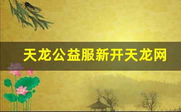 天龙公益服新开天龙网站(天龙八部公益服发布网)